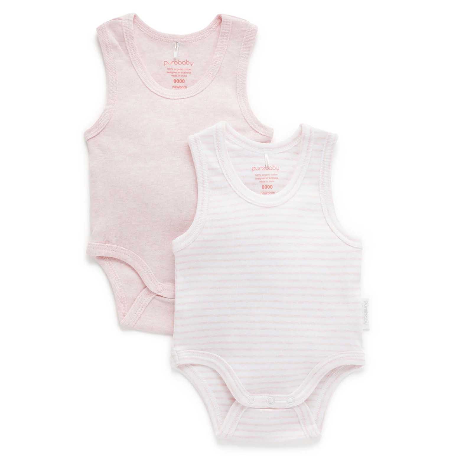 Purebaby Rib Bodysuit 2 Pack